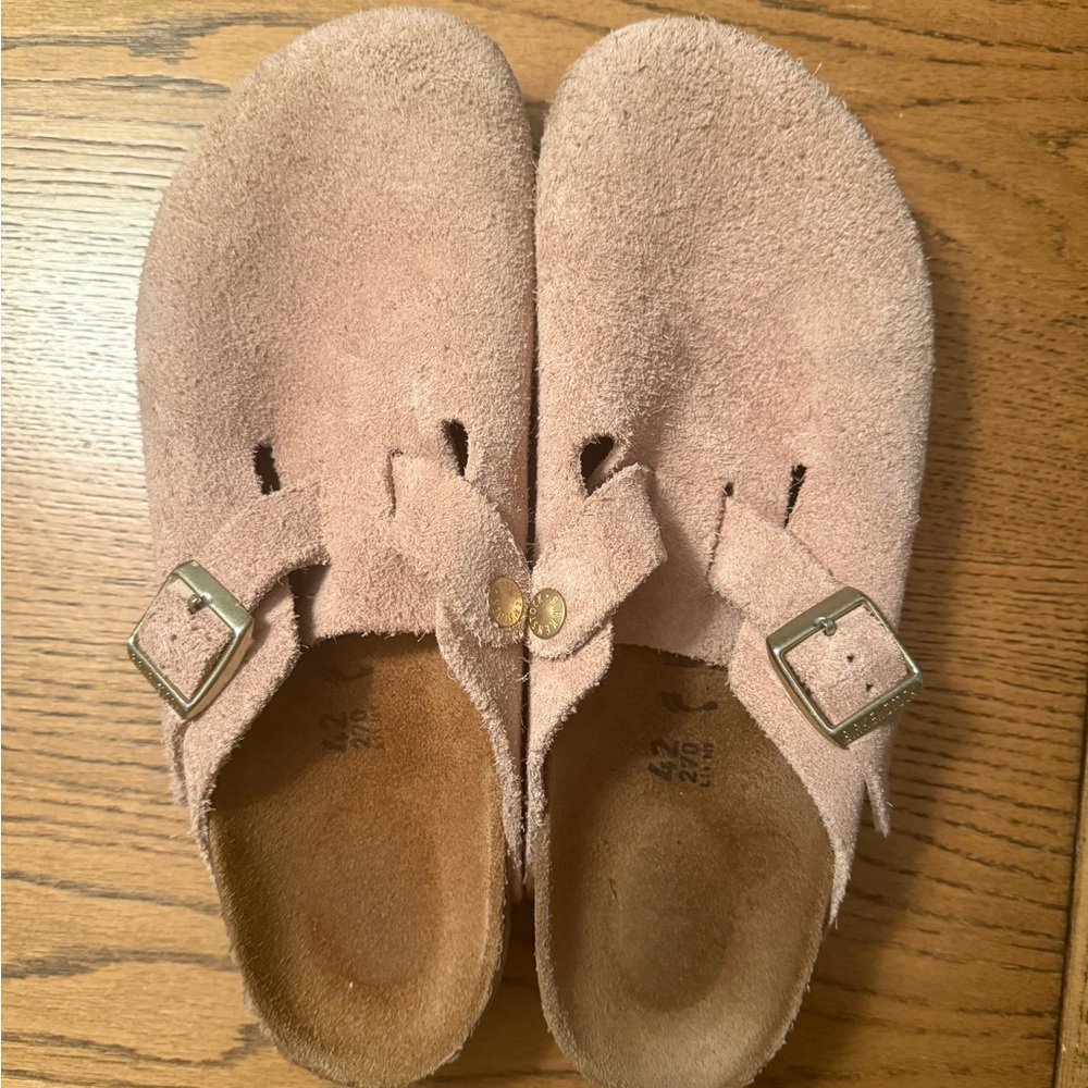 Size 42 Birkenstock Boston Pink Suede (women’s)